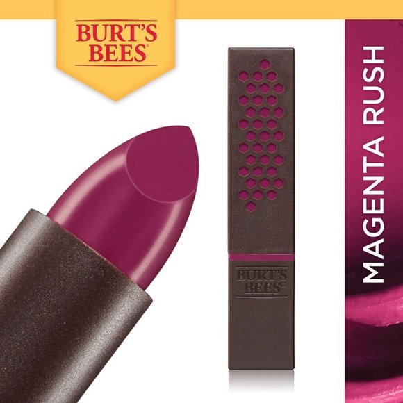 BURT'S BEES 100% Natural Moisturizing Satin Lipstick - Pink Magenta Rush - NWOT! - Picture 4 of 15